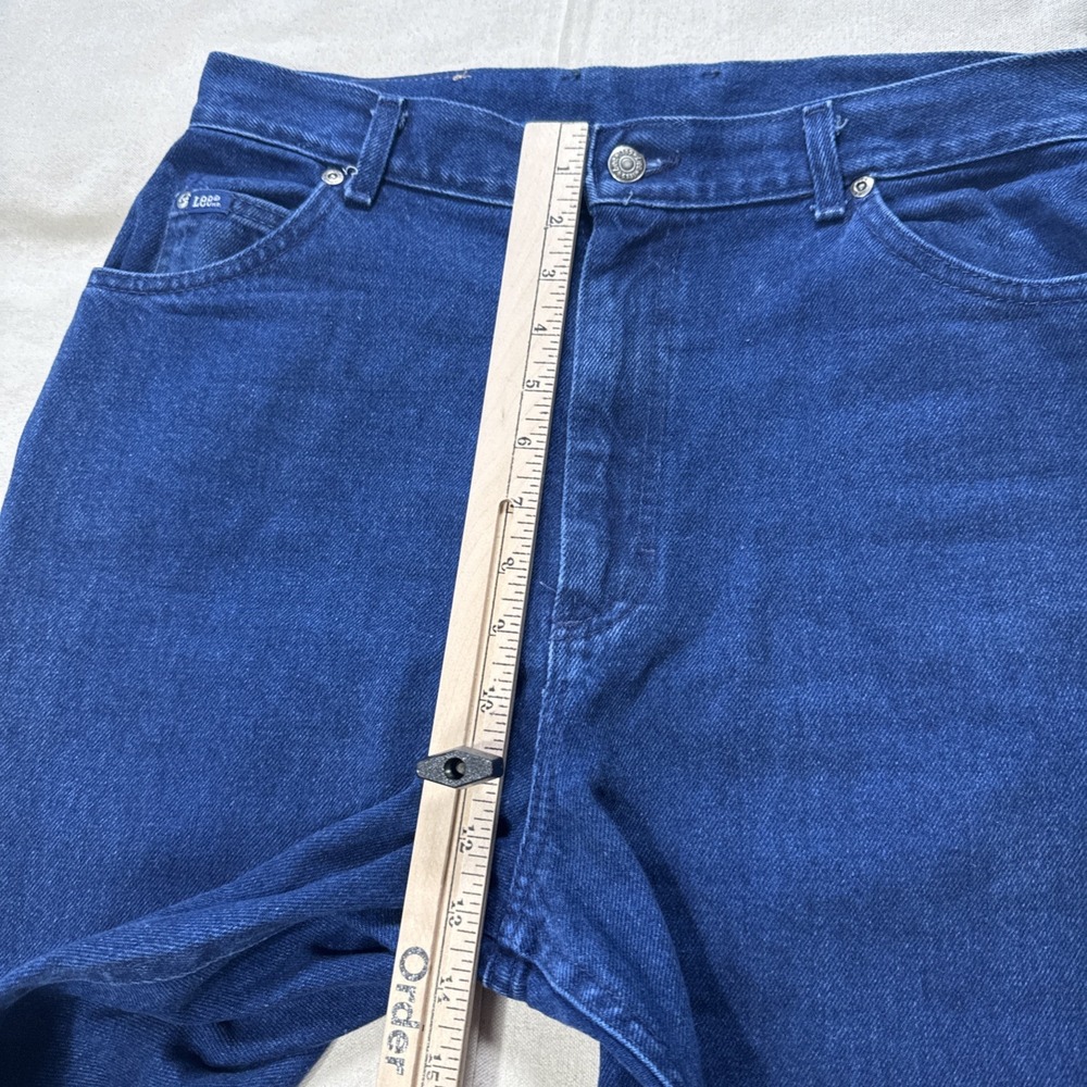 90s Vintage Lee Womens 16 Western Jeans Dark Wash Crop Straight Leg High Waist - Picture 6 of 9